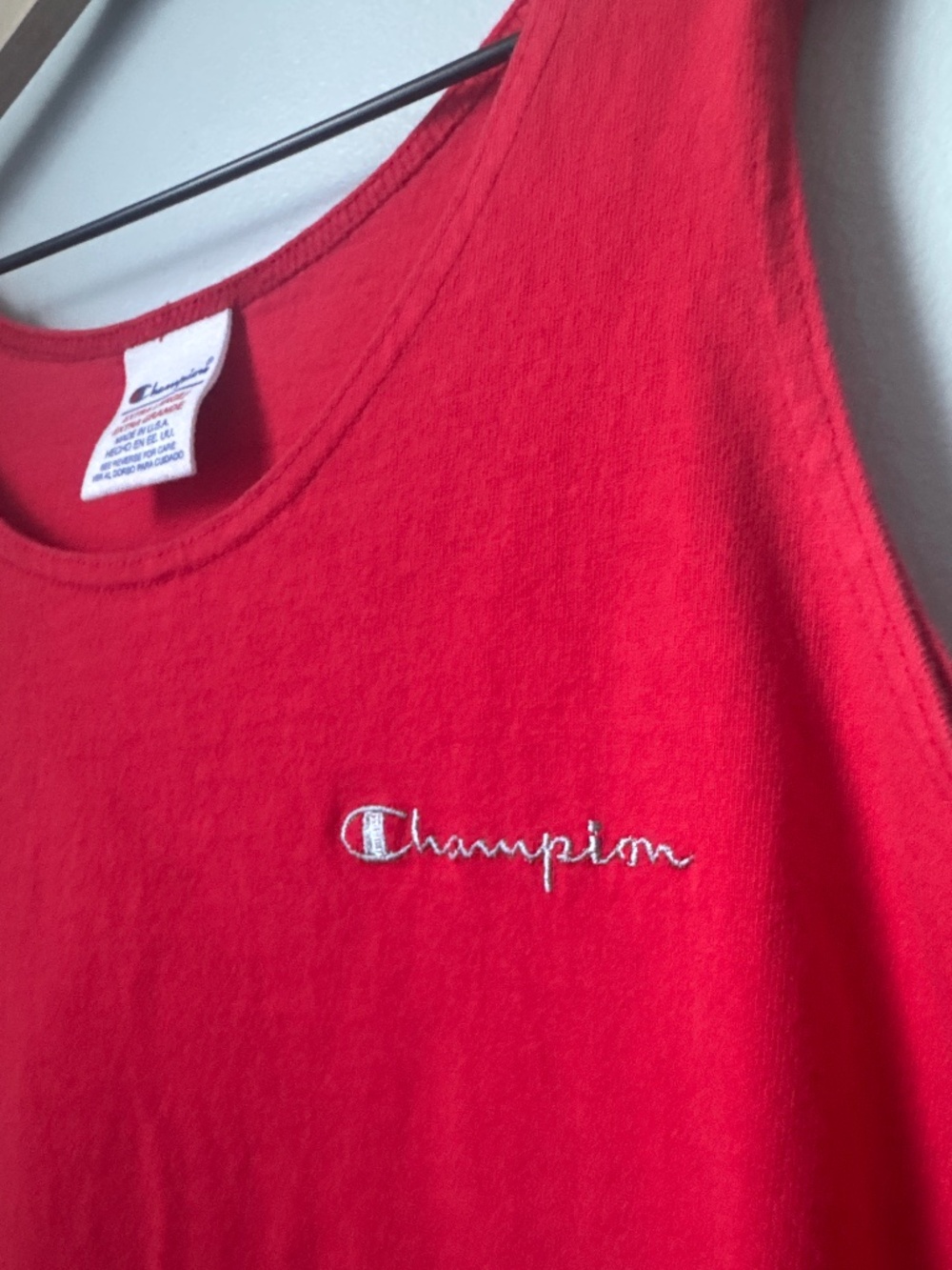 Vintage champion made in the USA red tank